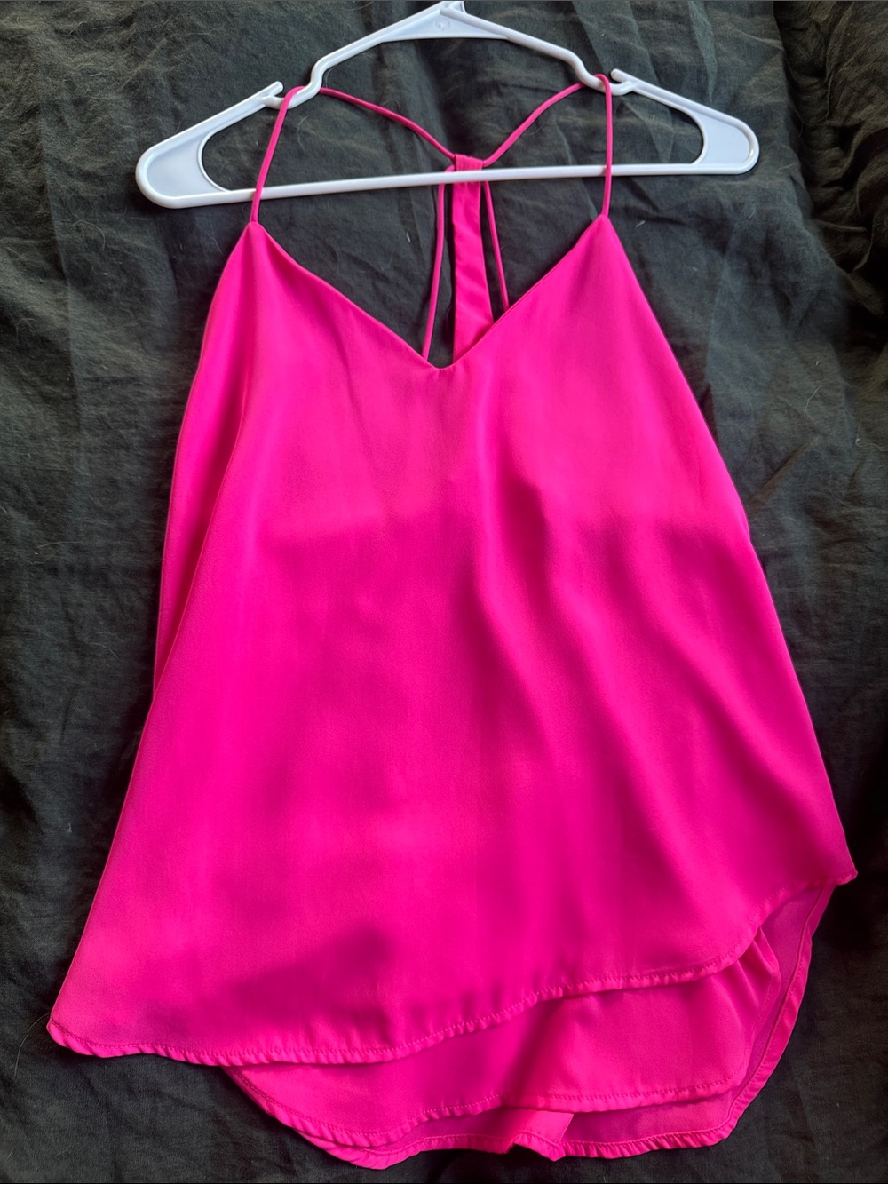 Hot Pink V-Neck Strappy Camisole Top